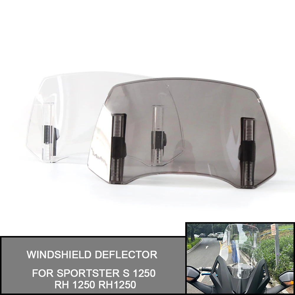 

For Sportster S 1250 RH 1250 RH1250 Heighten Windscreen Motorcycle Universal Windshield Extension Adjustable Spoiler Clamp-On