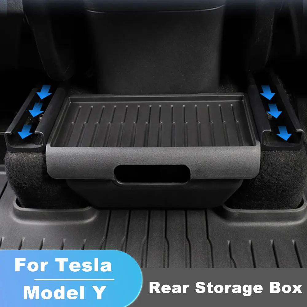 

Rear Middle Storage Box For Tesla Model Y 2021-2023 The Driver And Passenger Seats Under Seat Trash Box Car Accessories