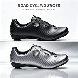 Santic Cycling Shoes Men Carbon Fiber Outsole Road Bike Shoes Women Breathable ATOP Reel Knob Lacing System WZS24043
