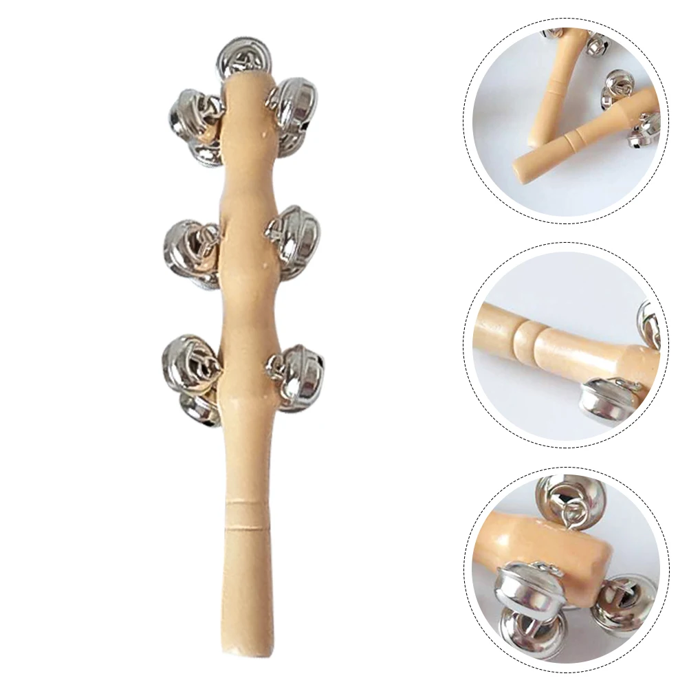 

Ringing Bracelet Girls Toys Kids Musical Instrument Wood Rattle for Baby Hand Drawn Educational Jingle Bells Wooden