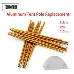 (2pcs/pair) Camping Tent Pole Aluminum Replacement Fittings 3.6m 4m 4.4m Outdoor Tent Rod Camping Repair Accessories