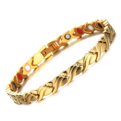 Fashionable Ladies Alloy Bracelets for Men and Women Stainless Steel Jewelry Germanium Magnet Hand Jewelry