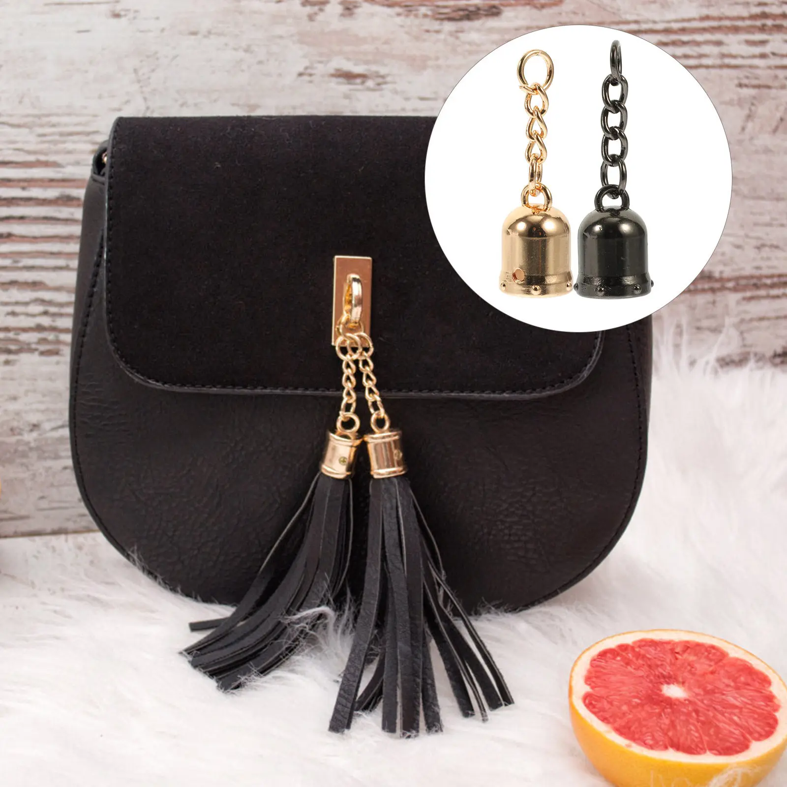 

20Pcs Metal Tassel End Caps for Jewelry Making Craft DIY Cord Ends with Screws Flowing Fringe Bell Pendant Charms Accessories