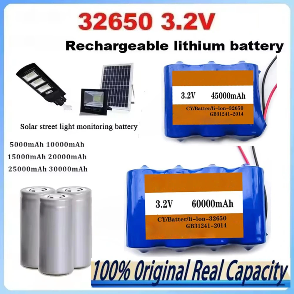 Image of Original Neue Solar Lampe 3,2 V 32650 Große Kapazität Lithium-Batterie Solar Straße Lampe Flutlicht Batterie Mit Schutz Panel BMS