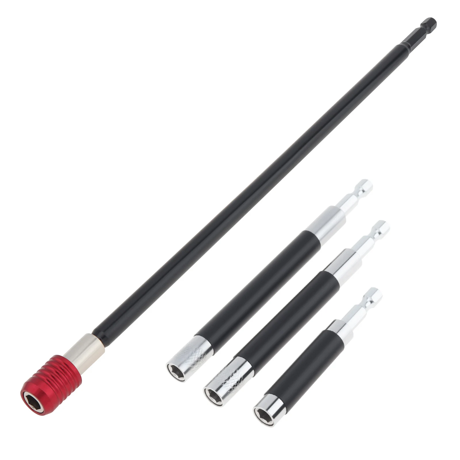 

4 шт., магнитная направляющая для винтового привода, ударная дрель, держатель наконечника, отвертка, 1/4 дюйма, шестигранная быстроразъемная направляющая, набор адаптеров для стержня