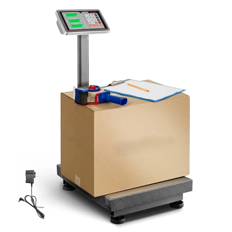 Computing Digital Platform Scale 660 lbs Load with LB/KG Tare Price Calculator Stainless Steel High-Definition Display