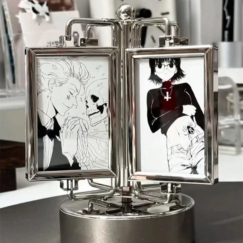 Rotating Photo Frame Gu Mei Display Stand Small Card Display Stand Gu Mei Storage High-End Diy Photo Frame Creative Ornament