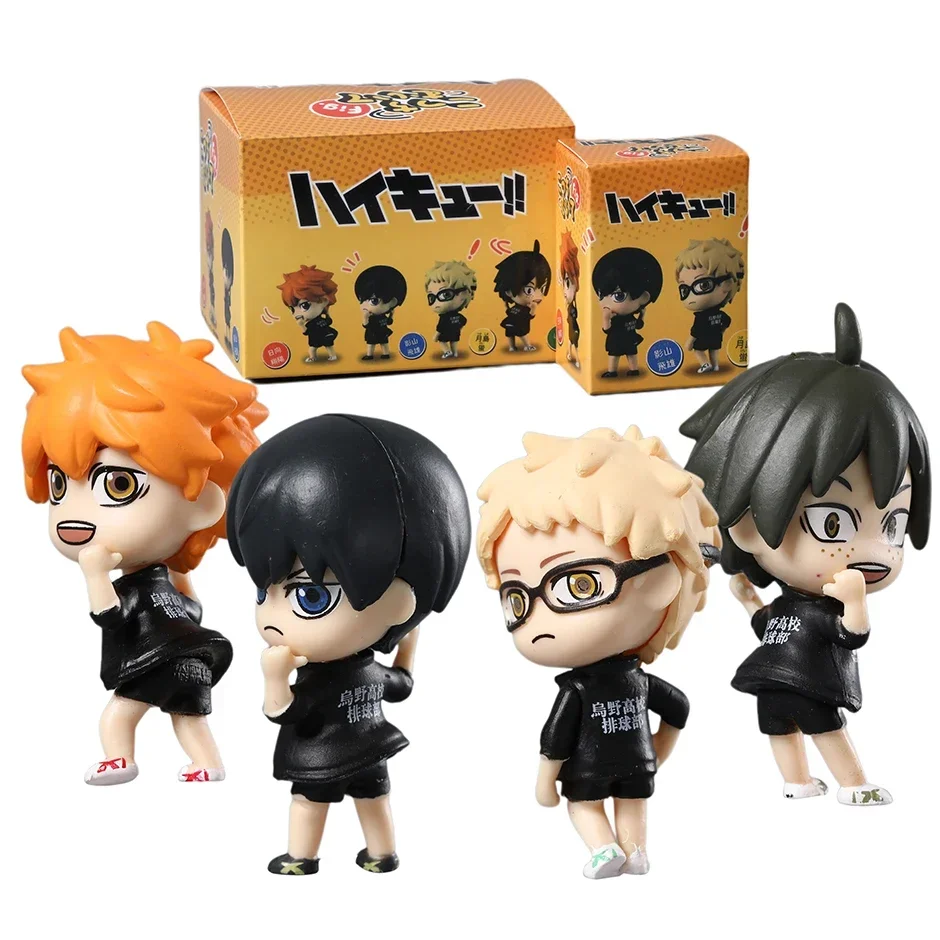 Hinata Shoyo Tobio Kageyama Kei Tsukishima Tadashi Yamaguchi Mini PVC Figures Toys Dolls 4pcs/set