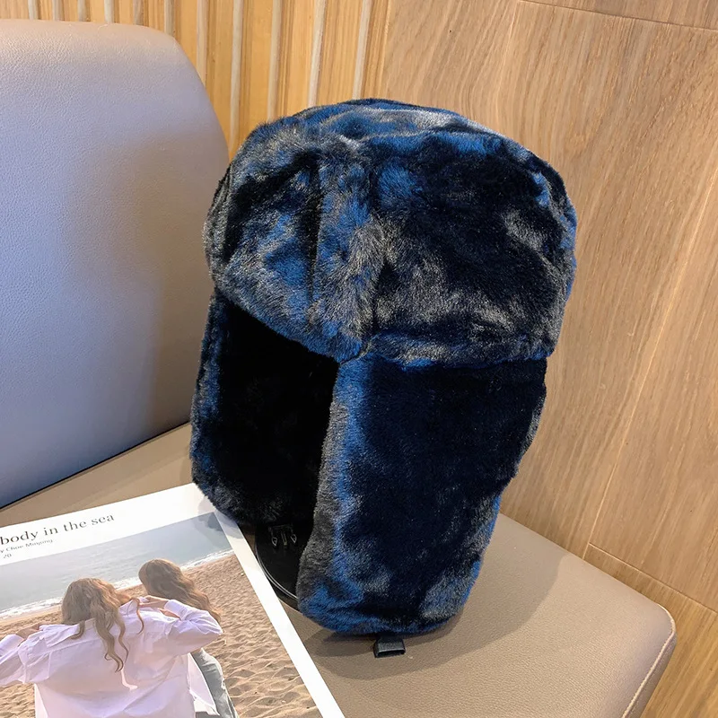 Bonnet chaud épaissi pour femme, chapeau de pilote à oreillettes Ushanka russe, chapeau de bombardier réglable, tendance de la mode coréenne, hiver