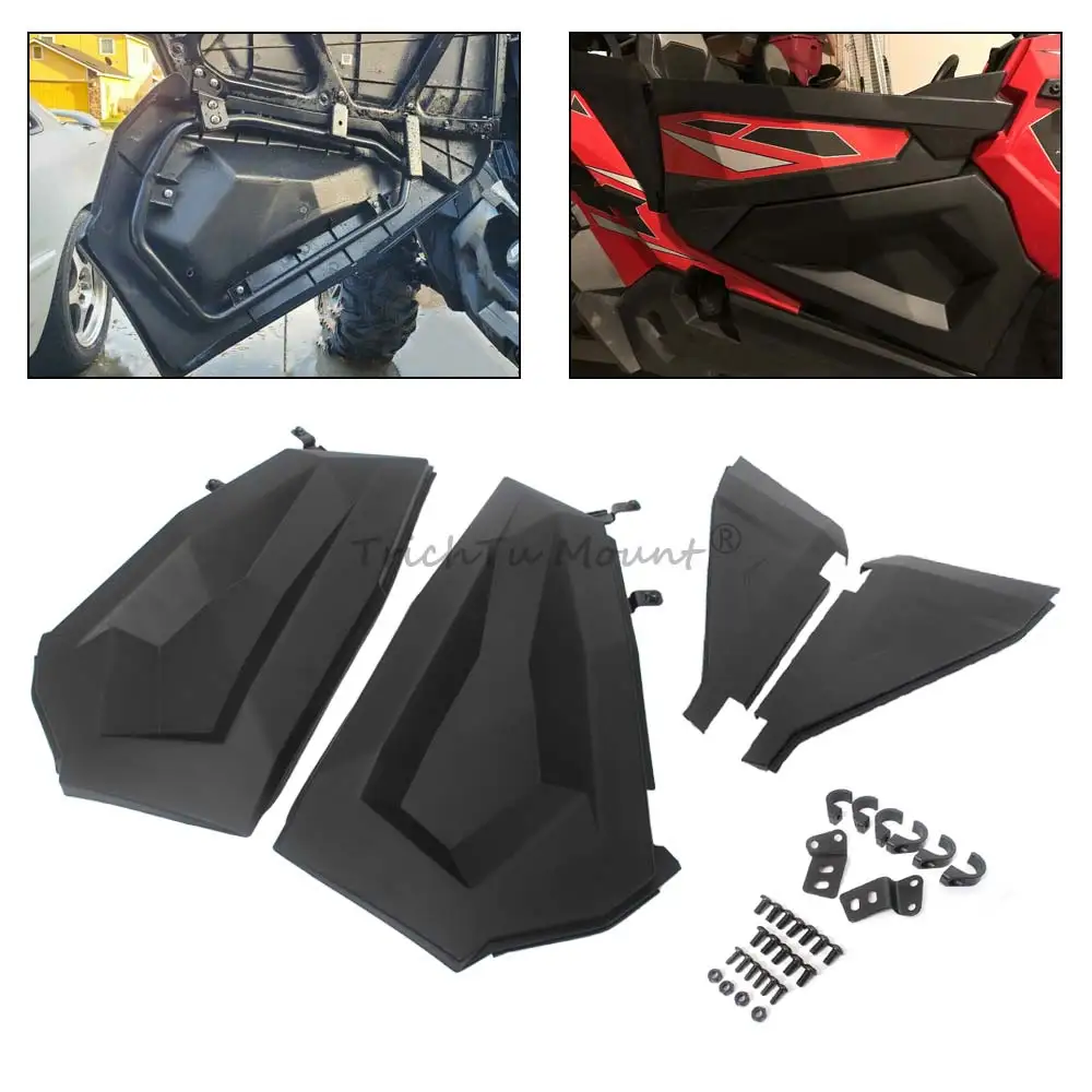 Front Lower Door Panels Insert With Metal Frame Compatible With Polaris Rzr Xp1000/Turbo/S1000/900/Trail S 2014-2023 Matte Black