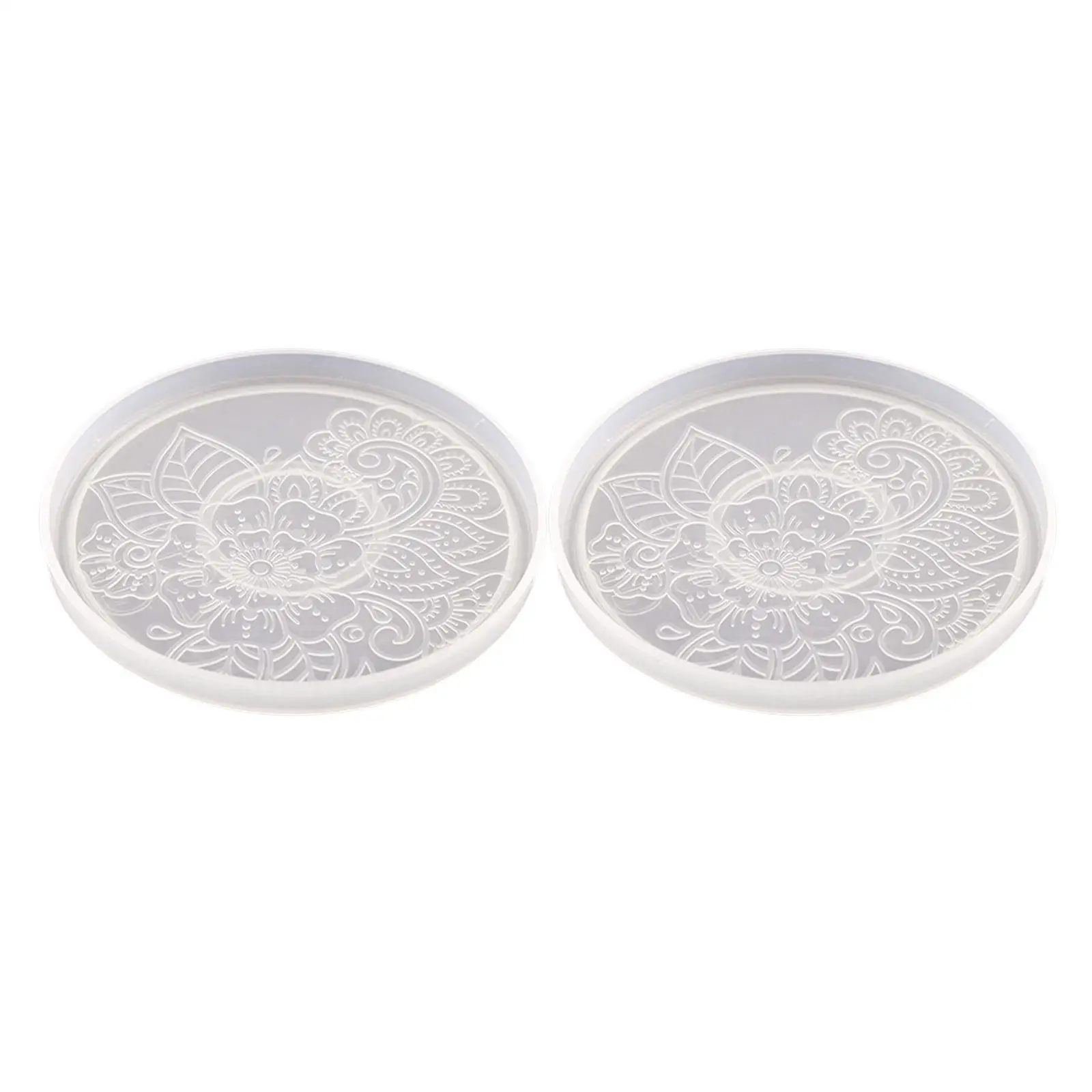 

2Pcs Coaster Resin Silicone Mold Epoxy Resin Molds for Making Wine Glass Coffee Coaster Tray Crafts Jewelry Tools