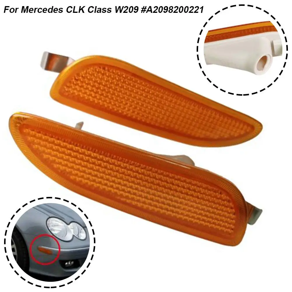 Bumper Side Marker Lights Amber W221 CLK 320 350 500 Car Lamps Left Mounted Plastic Right 2098200221 A2098200121