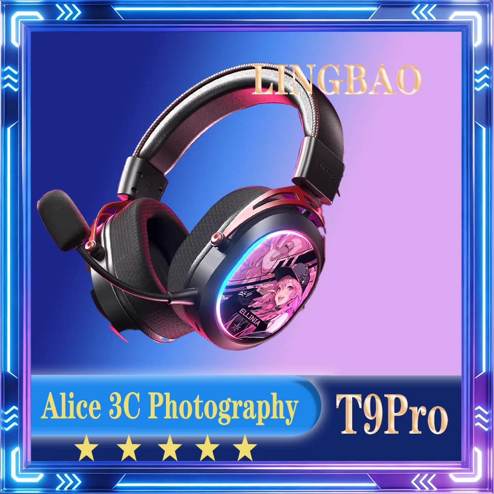 

Игровые наушники LingBao T9 Pro Max, беспроводные, 4-режимные, с низкой задержкой, для киберспорта, 7.1 Surround, для ПК, PS5, CS2, FPS