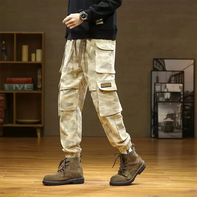Spring and Autumn New Sports American Style Pure Cotton Multi-pocket Cargo Pants Men's Casual Loose Plus Size High Quality Pants