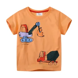 Jumping Meters 2-7T  New Arrival Summer Boys Girls Tees Cartoon Print Kids Tops Cotton Fashion Baby Clothes