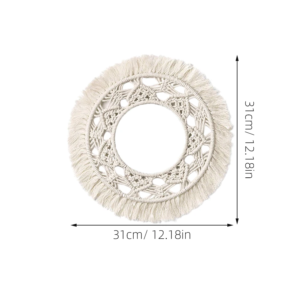 

Cotton Rope H Woven Round Hanging nament Round Hanging nament Wall Art Decoration Nordic Style Home Decor Room Sweet Gift