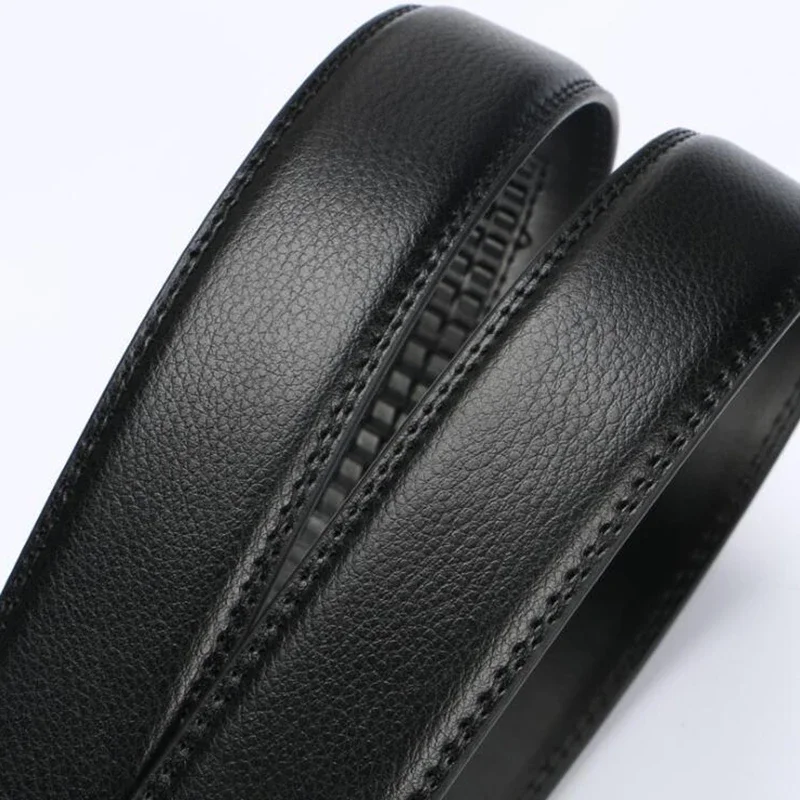 Men\'s Automatic Buckle Belts No Buckle 3.50cm Belt Body without Buckle High Quality Male Genuine Leather Strap Jeans Belt Wide