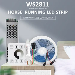 Horse Race Chasing LED Strip Running Water Flowing Lights 24V 10M 15M WS2811 2835 SMD 120LEDs with RF Wireless Touch Controller