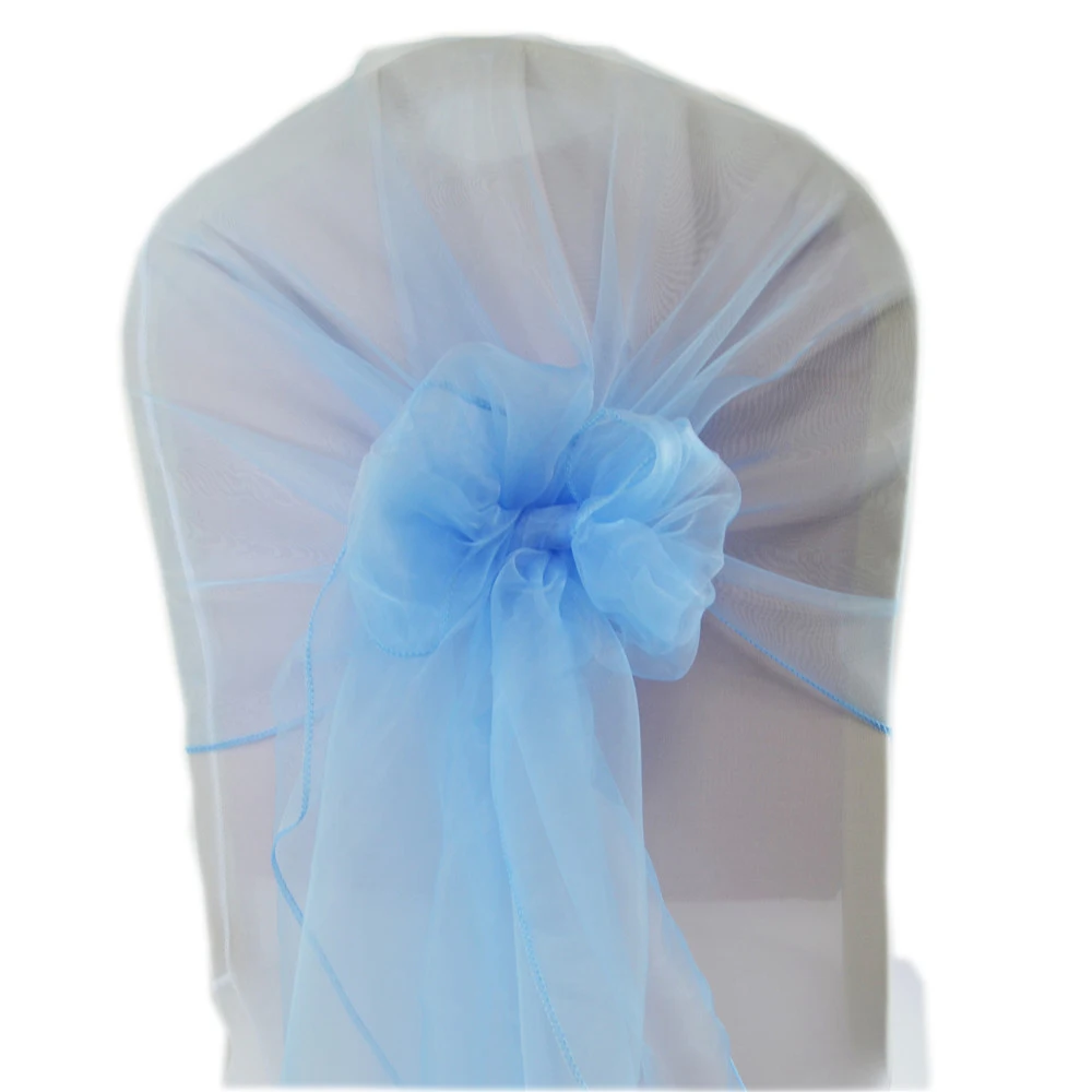 65*275cm Organza Chair Sashes Wedding Chair Band Hood Bow Cover For Wedding Even Party Banquet Home Chairs Knot Decoration