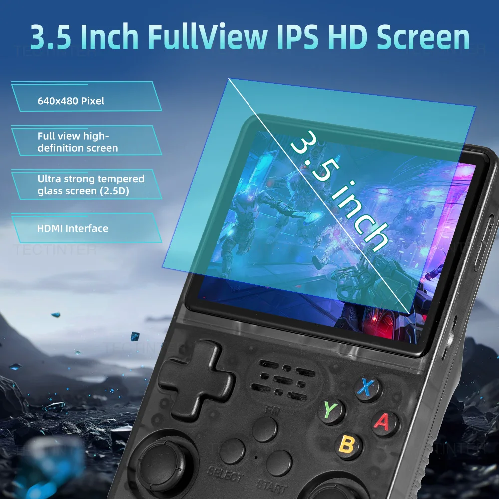 R36HD 3.5 بوصة IPS شاشة المحمولة مشغل ألعاب محمول نظام لينكس وحدة تحكم ألعاب فيديو ريترو صغيرة المدمج في 64G 20000 + ألعاب #2