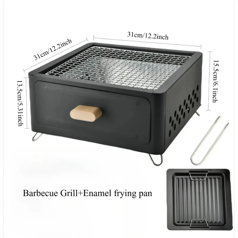 Portable BBQ Charcoal Grill Mini BBQ Tool Kit Picnic Beach Household Garden Barbecue Grill Bbq Grill Outdoor Camping Grill - view 6