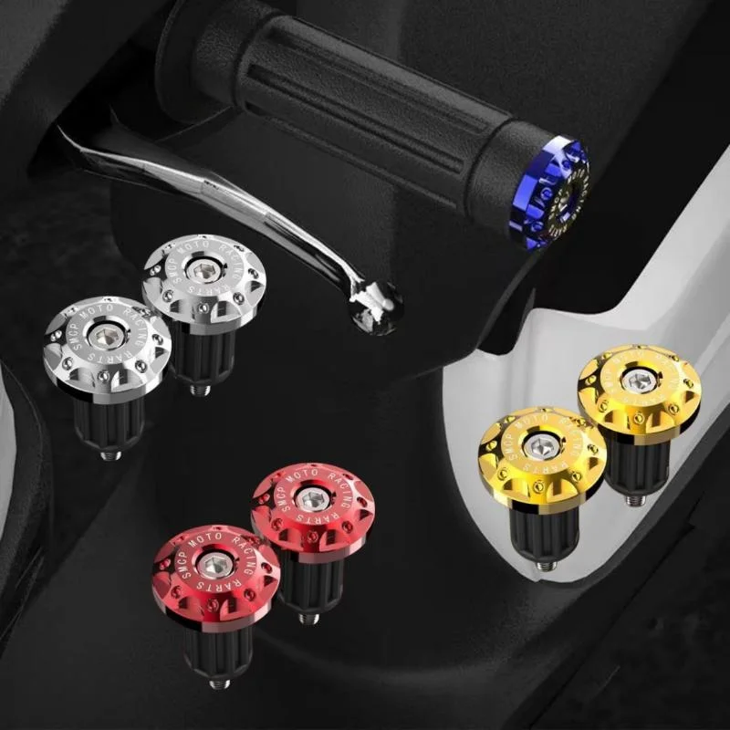 Motorcycle Handlebar End Cap Plug 2Pcs Universal Aluminum Slider Handle Bar Caps for Secure Grip and Enhanced Control