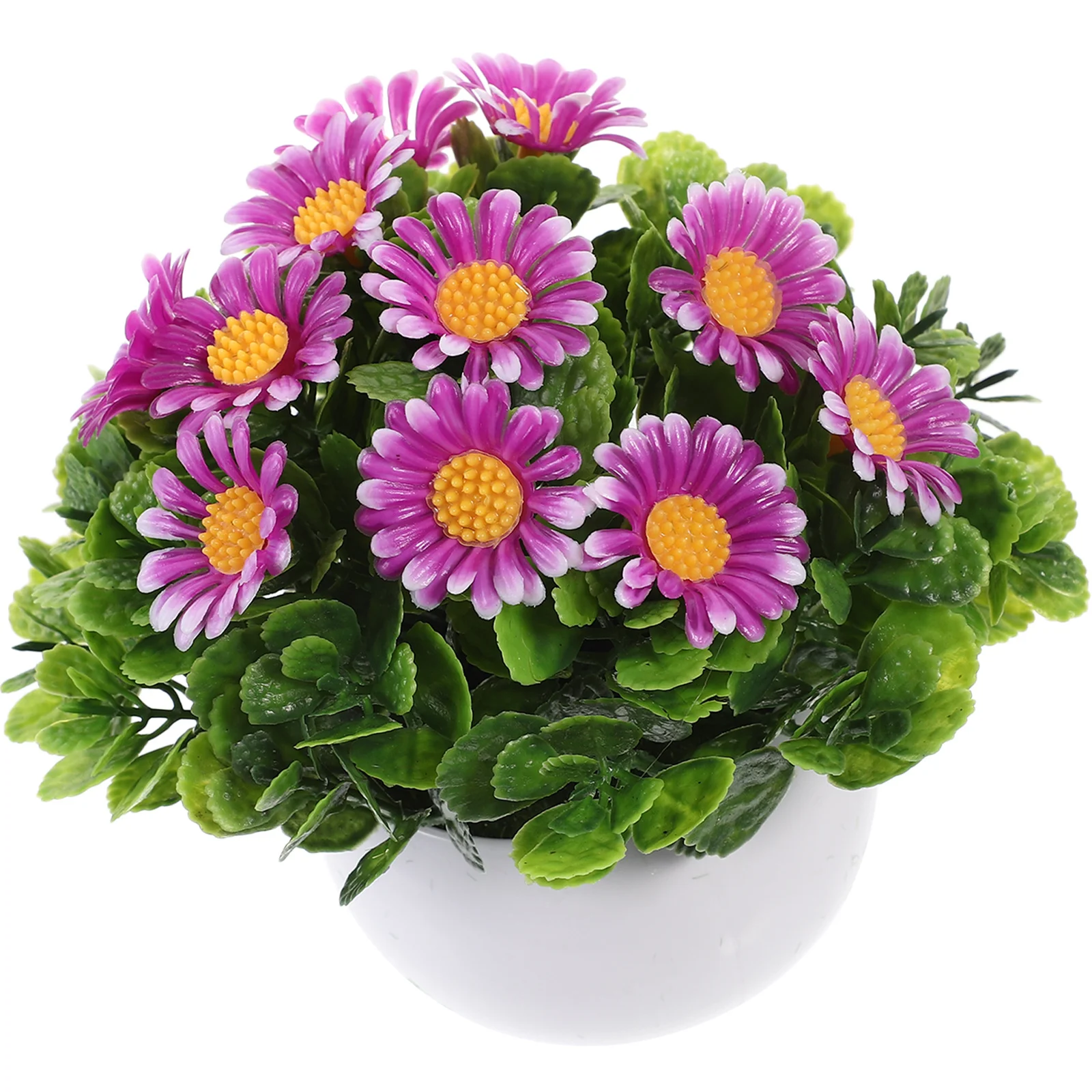 

Artificial Daisy Flower Faux Potted Plant Lifelike Plastic Desktop Decoration for Home Office Table Artificial Daisy in Pot