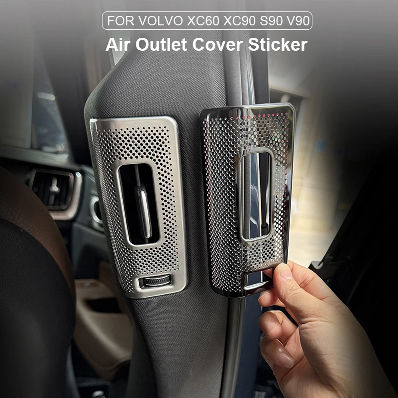 For Volvo XC60 XC90 S90 V90 Car Styling Interior Rear B Pillar Air Conditining Vent Outlet Cover Frame Trim Sticker Accessories