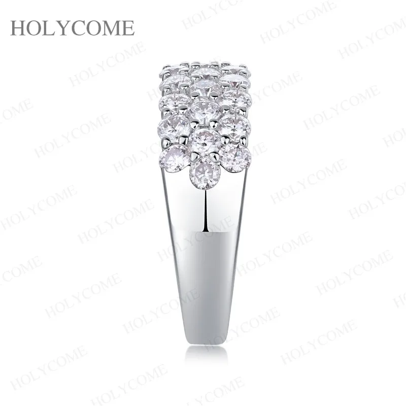 GRA Certified Moissanite Ring 925 Sterling Silver Fashion Design Brilliant Cut Anti-Allergy Wedding Engagement Band for Ladies