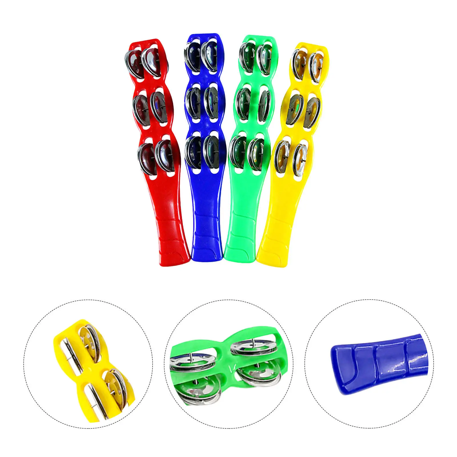 

4 шт. пластиковые палочки-колокольчики, детский музыкальный инструмент, палочки для тамбурина для детей и малышей, яркие цвета, портативные, легкие