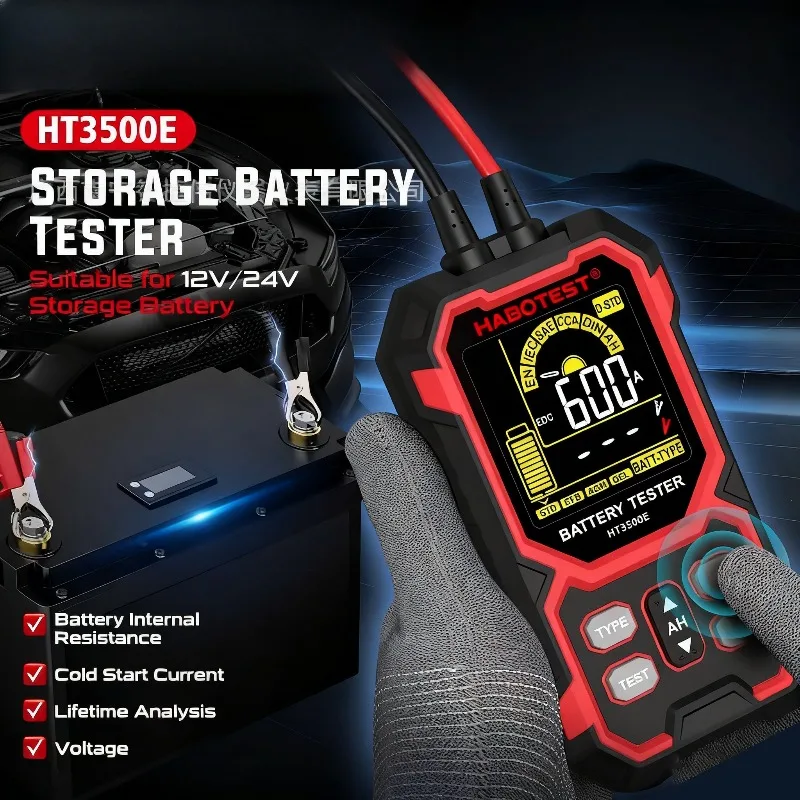 

12V 24V Car Battery Tester Internal Resistance Tester Repair Lead Acid Car Battery Life Capacity Analyzer Electrical Instruments