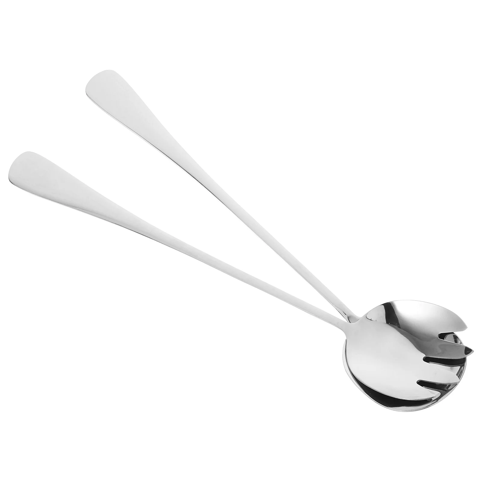 

1Set Stainless Steel Long Handle Salad Forks Spoons Slotted Serving Utensils for Parties Buffet Slotted Serving Spoons