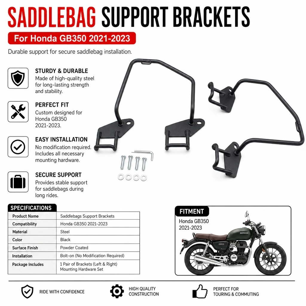 Motorcycle Saddlebag Support Brackets Side Bag Mounting Holder Luggage Rack Fit For Honda GB350 2021-2023