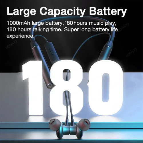 Imagen 2 del producto Auriculares inalámbricos con banda para el cuello, Auriculares Bluetooth con micrófono, batería larga, Auriculares deportivos de alta calidad para tarjeta TF