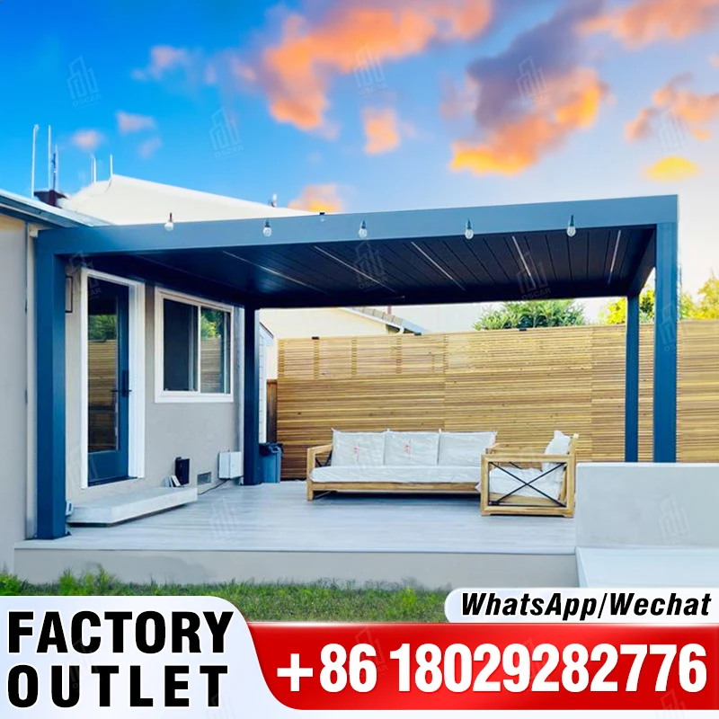 

oscaracso Customized Waterproof Louvered Roof Motorized Aluminium Pergola Arches Arbours Pergolas