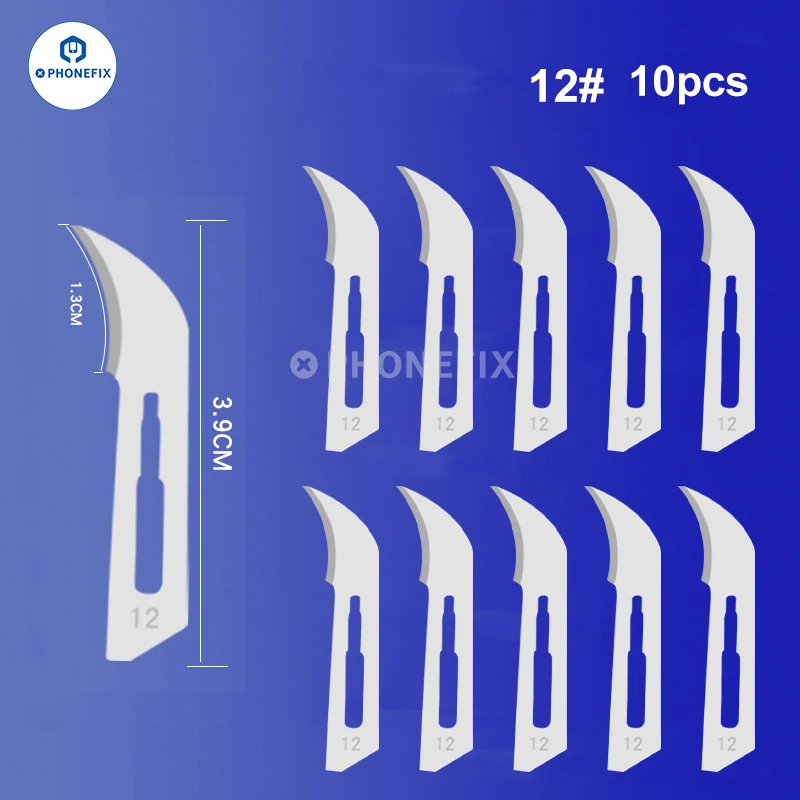 10 stücke Kohlenstoffs tahl schnitzen Skalpell messer 10 #21 #23 #24 #25 # chirurgische Klingen DIY schneiden Motherboard BGA Reparatur chirurgisches Messer – Detail 17