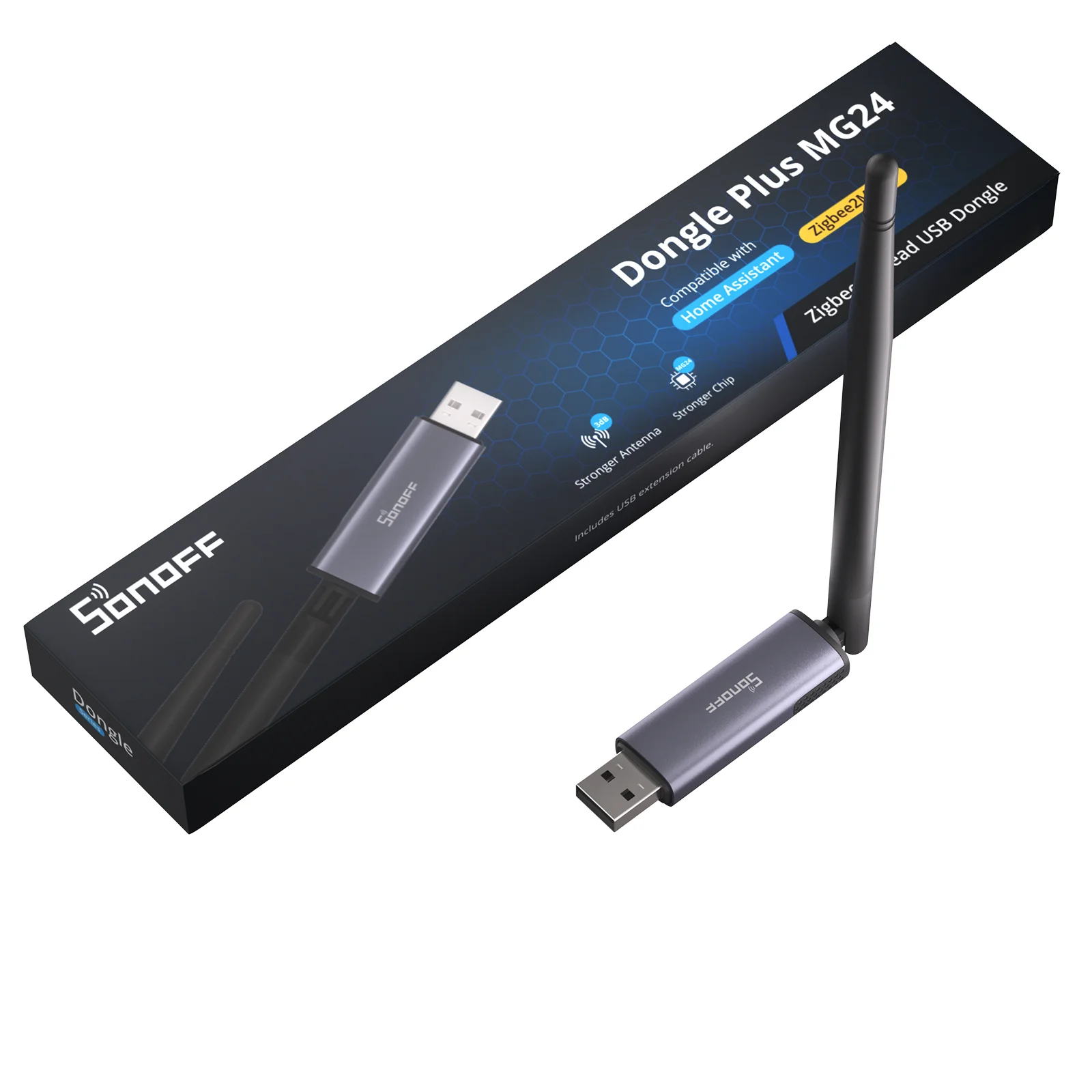 SONOFF Dongle Plus MG24 – moduł USB Zigbee Thread, wyposażony w nowy, wydajny układ EFR32MG24, maksymalny zasięg 4,5 dBi, otwarta platforma, kompatybilny z różnymi systemami, Zigbee2MQTT. — zdjęcie produktu 7