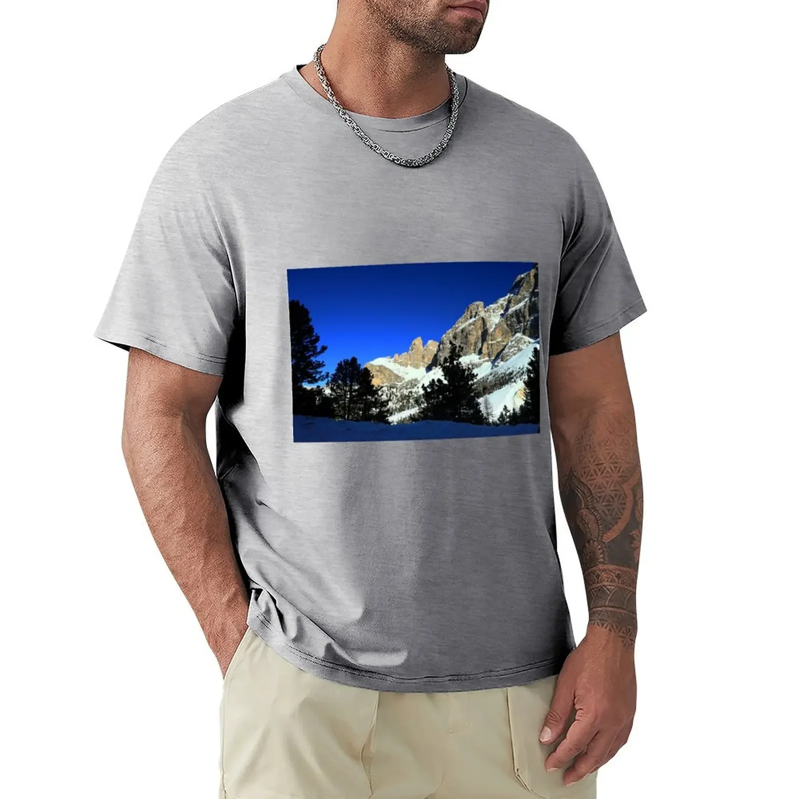 Dolomites in winter T-shirt cute tops plus size  t shirts for men