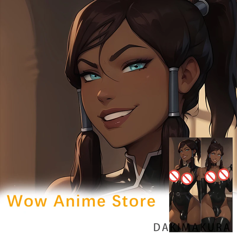 Dakimakura غطاء Korra Futa Anime غطاء وسادة مطبوع على الوجهين وسادة للجسم بالحجم الطبيعي