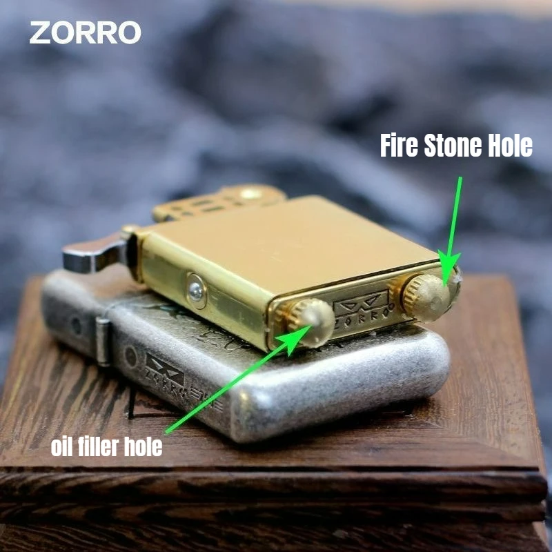 ZORRO Kerosenes Windproof Lighter with High Aesthetic Value 790 Silver Brushed Mandala Practical Gift for Boys