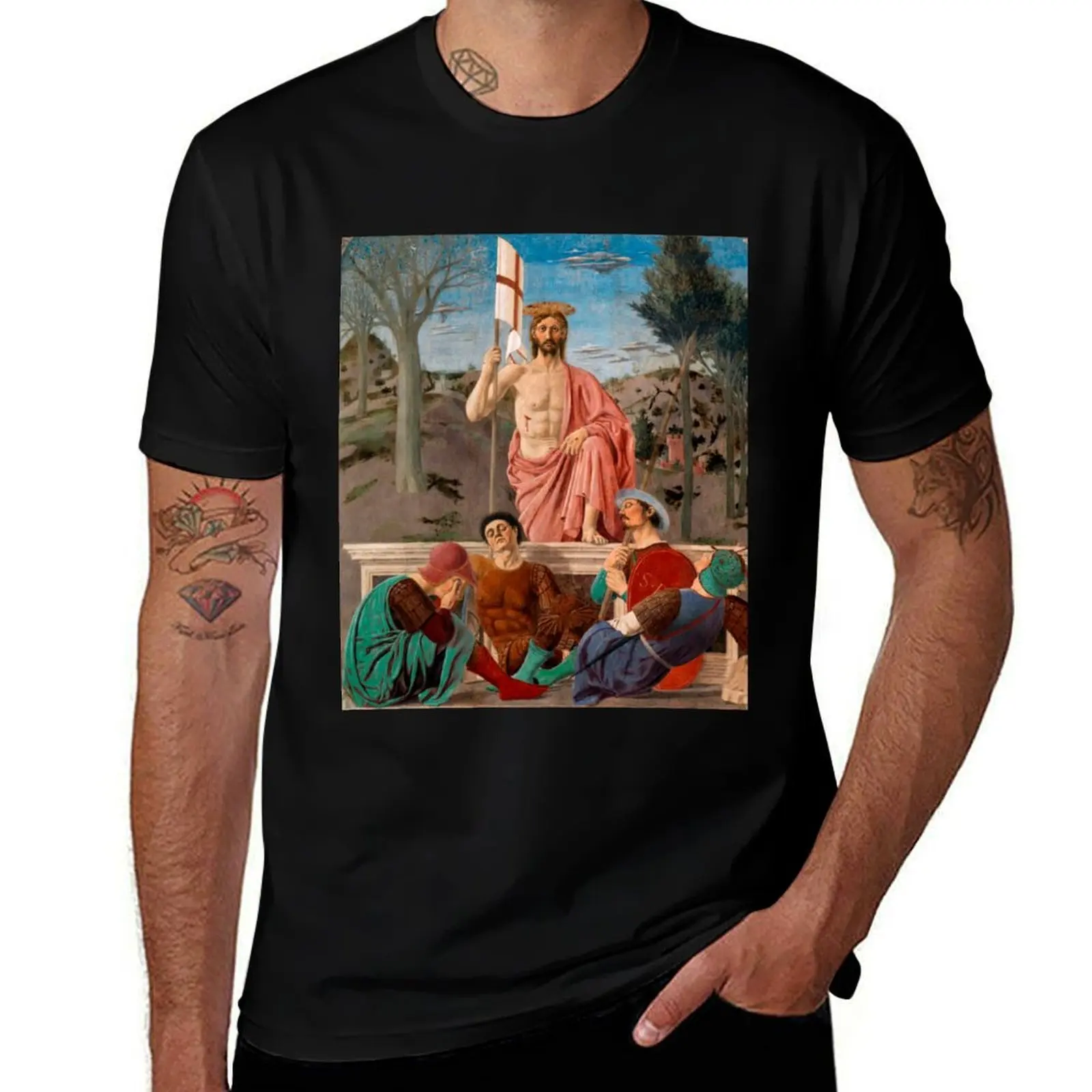 

Easter: The Resurrection of Jesus Christ by Piero della Francesca T-Shirt t shirts for man pack white cotton t shirt man T-shirt