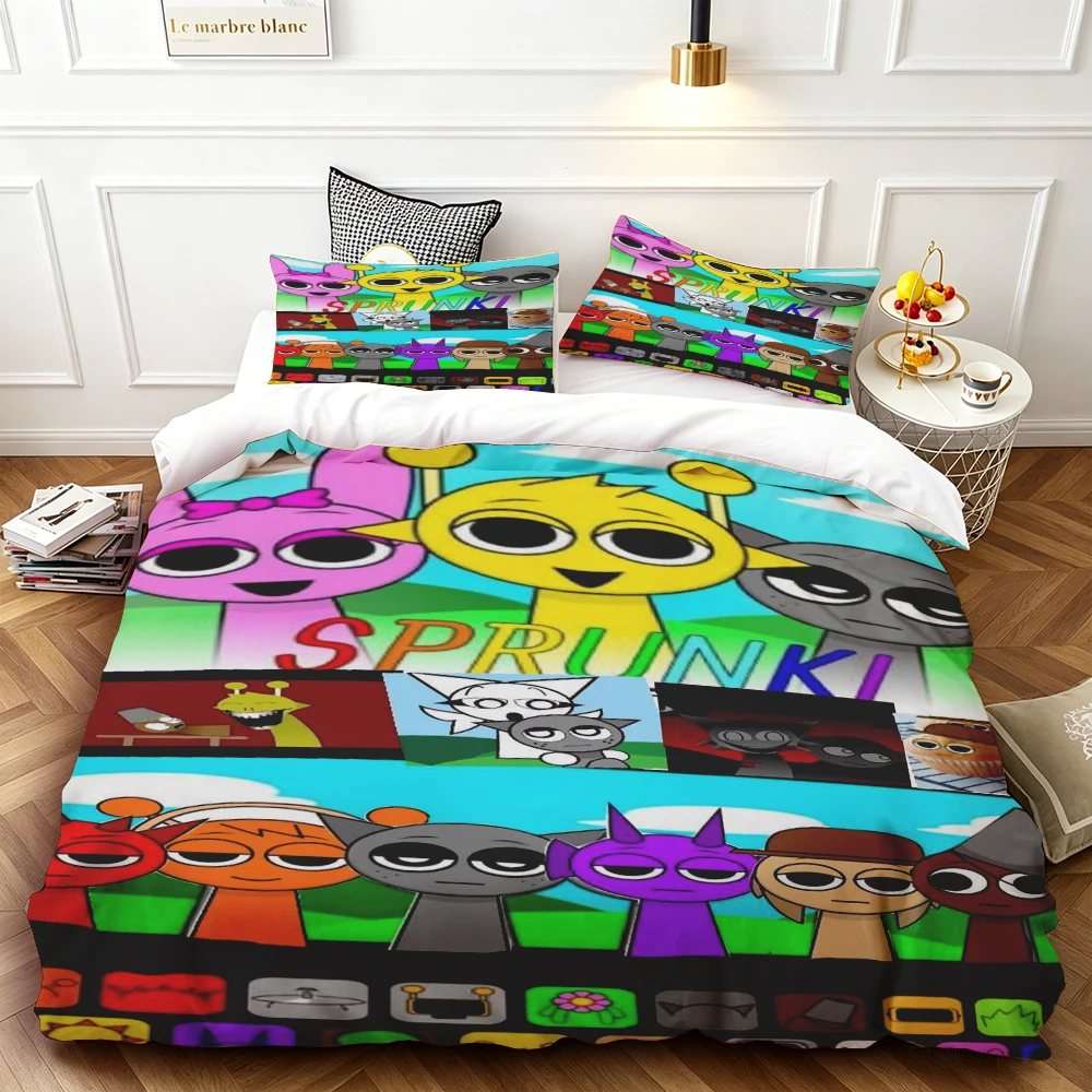 

Sprunki Cartoon Duvet Cover Teens Bedding Set Comforter Cover Queen King Full Size for Bedroom Home Decor