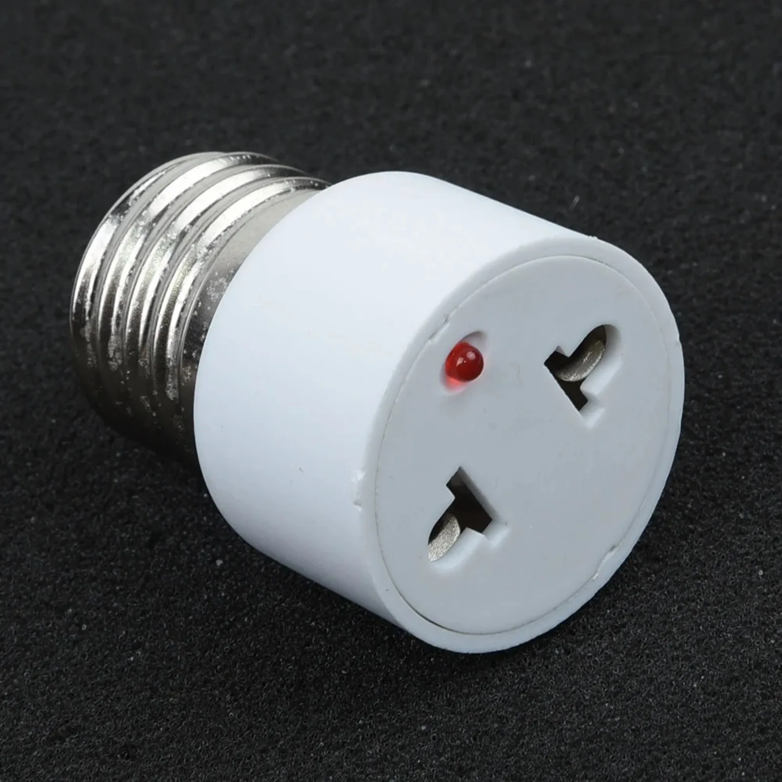 E27 to US/EU Plug Adapter Bulb Socket Converter 100-240V PBT Light Fixture for Home Studio Photography White
