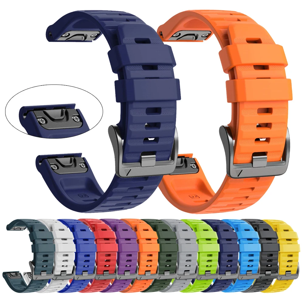 Fascia sportiva in silicone a sgancio rapido per Garmin Fenix 7X 7 Pro 6 6X Sapphire/Tactix Bravo/Quatix 7X cinturino 22mm 26mm braccialetto Correa