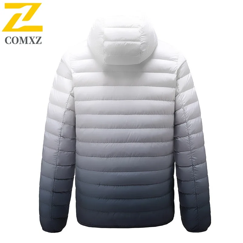 COMXZ Premium hommes doudoune cravate colorant conception aventure en plein air léger chaud Parka à capuche voyage coupe-vent hiver vers le bas manteau