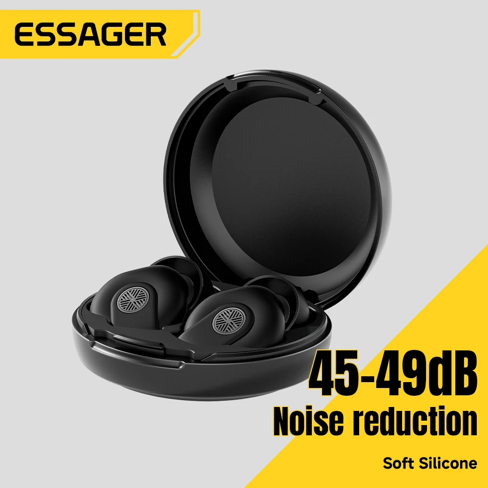 Essager Silicone Ear Plugs Sleep Noise Cancelling Reusable Hearing Protection Earplugs with Storage Case for Travel Sleeping