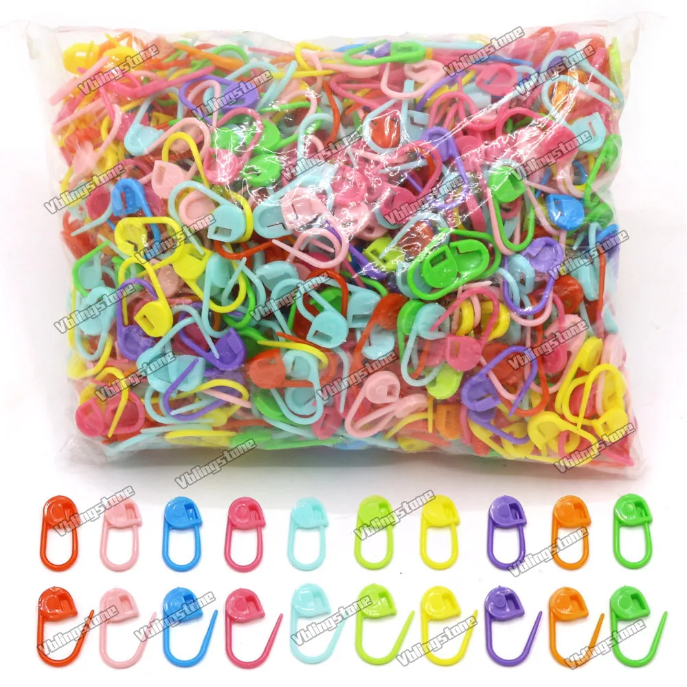 100pcs Mix Colors Knitting Stitch Markers Plastic Resin Small Needle Clip Crochet Locking Sewing Tools DIY Craft