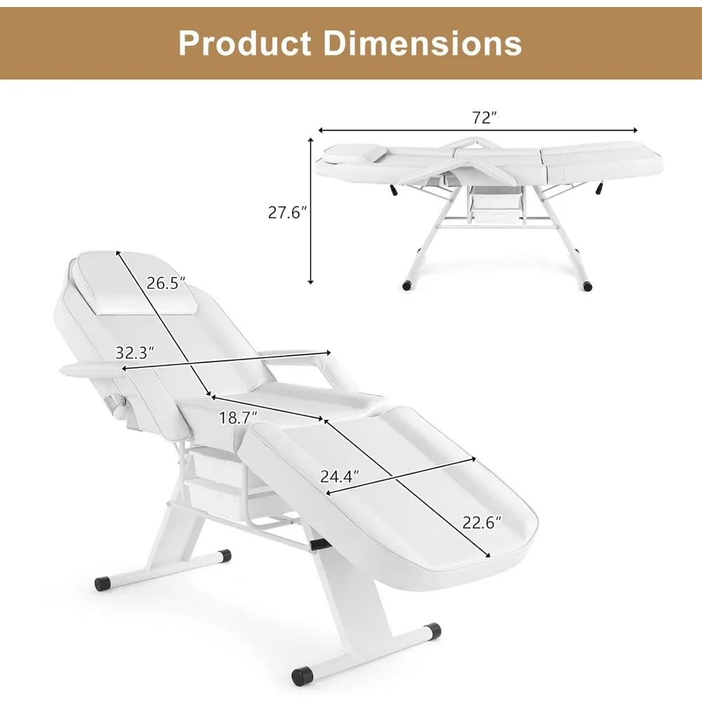 OmySalon-Silla de tatuaje para salón de masajes, cama de esteticista con cesta de belleza, mesa de tatuaje profesional, equipo de Spa para salón