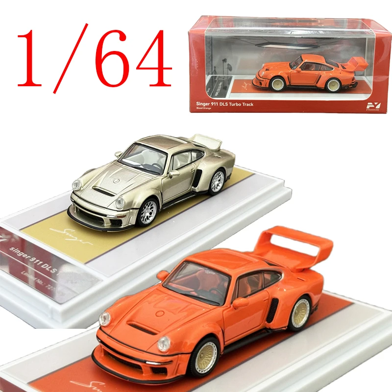 

FY Литая под давлением модель автомобиля из сплава Porsche в масштабе 1/64 Porsche Singer 911 DLS Turbo Play Vehicles, игрушки для мальчиков, подарок, оригинальная коробка