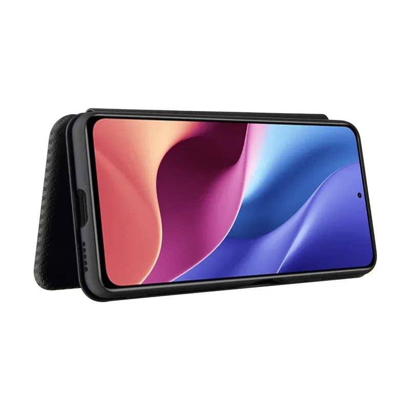 

Флип-кошелек из углеродного волокна, чехол для телефона Redmi K40/K40 Pro 360, полная защита, чехол для телефона